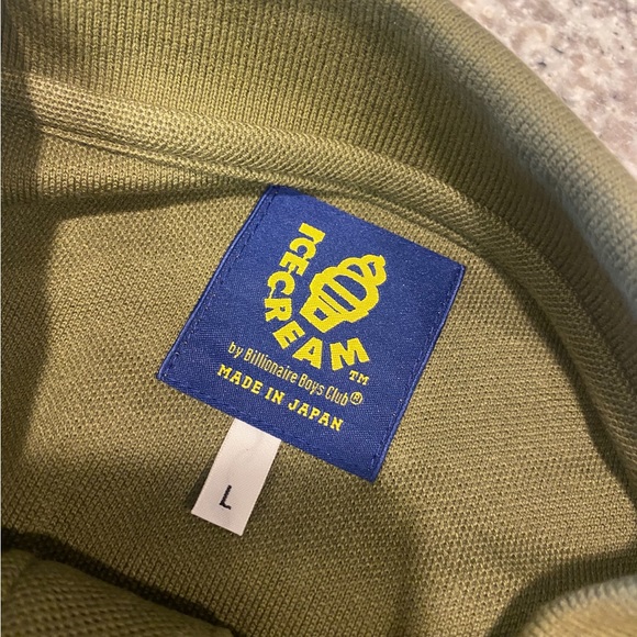 BILLIONAIRE BOYS CLUB ICE CREAM GREEN S/S POLO SHIRT SIZE LARGE NWOT - Picture 3 of 3